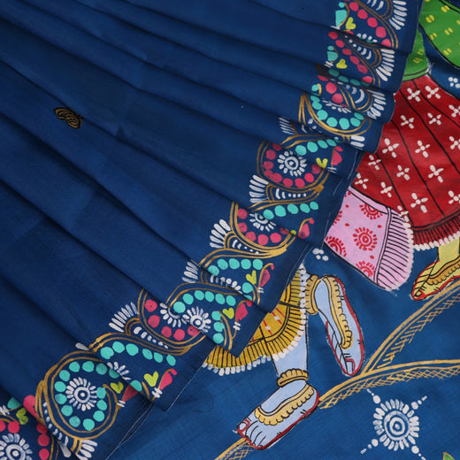 Patachitra Silk Saree - Blue
