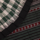 Handloom Green Sambalpuri Cotton Saree with Black border