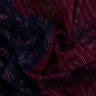 Blue Sambalpuri cotton saree draped, showcasing motifs and styling.