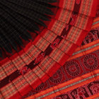 Handloom Black Sambalpuri Silk Saree with Red border