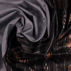 Close-up of Grey and Blue Tussar Silk Saree's Fabric Texture