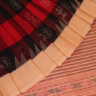 Handloom Red Sambalpuri Cotton Saree with Cream border