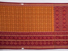 Complete flat layout of the brown and maroon Sambalpuri cotton saree showcasing all patterns and motifs.