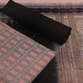 Grey Sambalpuri Cotton Dress Material with Black Border C33-13-05846