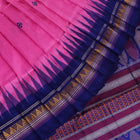Handloom Pink Dongria Silk Saree with Blue border