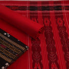 Handloom Black Sambalpuri Cotton Dress Material with Red border