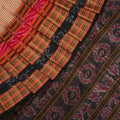 Cream Sambalpuri Cotton Saree with Black Border P69-05-06044