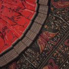 Handloom Rust Sambalpuri Cotton Saree with Black border