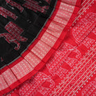 Handloom Black Sambalpuri Silk Saree with Red border