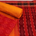 Handloom Red Sambalpuri Cotton Dress Material with Yellow border