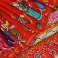 Patachitra Silk Saree - Red