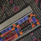 Close-up showing the rich, handloom silk texture and intricate multi-color Utkallaxmi weave with motifs.