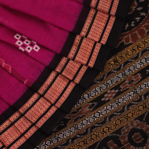 Bomkai Cotton Saree - Magenta