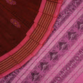 Brown Butta Bomkai Cotton Saree with Pink Border