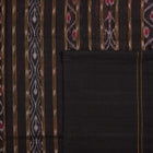 Full layout of the grey and black Sambalpuri cotton saree showcasing the complete weave and design.