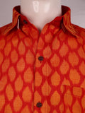 Red Sambalpuri Cotton Shirt G02-04-XS