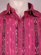 Handloom Pink Sambalpuri Cotton Shirt & Kurta with Black border