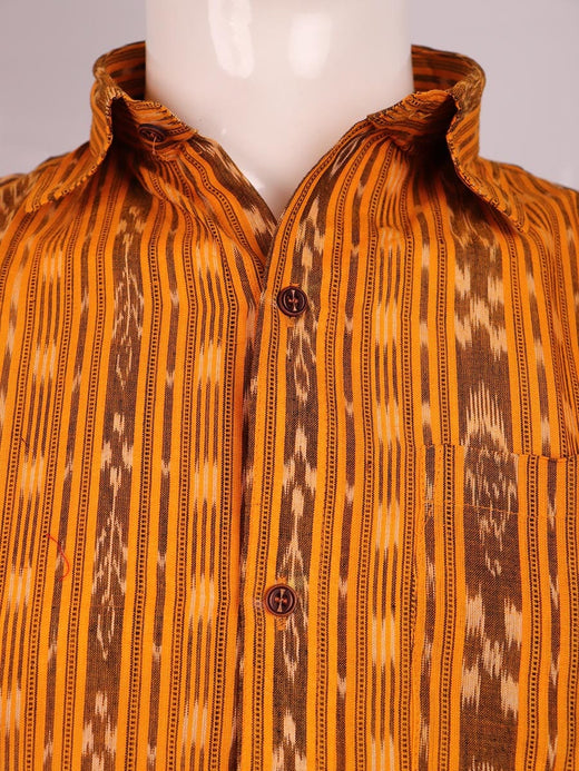 Yellow Sambalpuri Cotton Shirt
