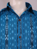Blue Sambalpuri Cotton Shirt G02-15-XS