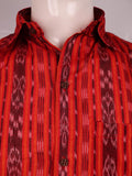 Red Sambalpuri Cotton Shirt G02-17-XS