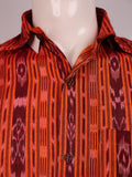 Rust Sambalpuri Cotton Shirt