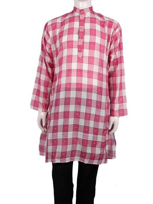 Pink Sambalpuri Cotton Kurta G01-12-XS