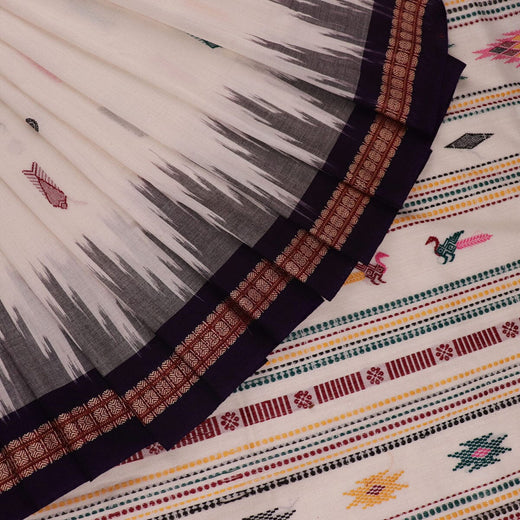 Handloom Bomkai Cotton Ikat Saree