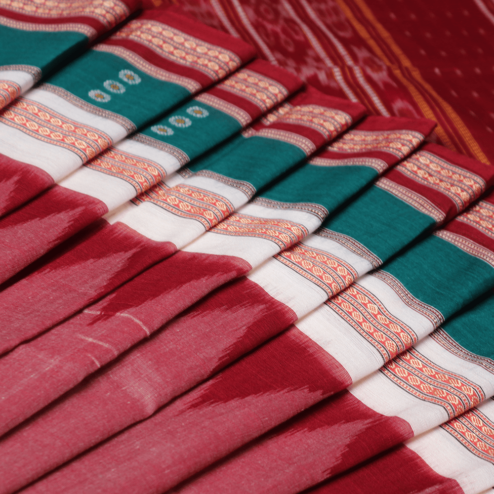 Handloom Bomkai Cotton Ikkat Saree 27