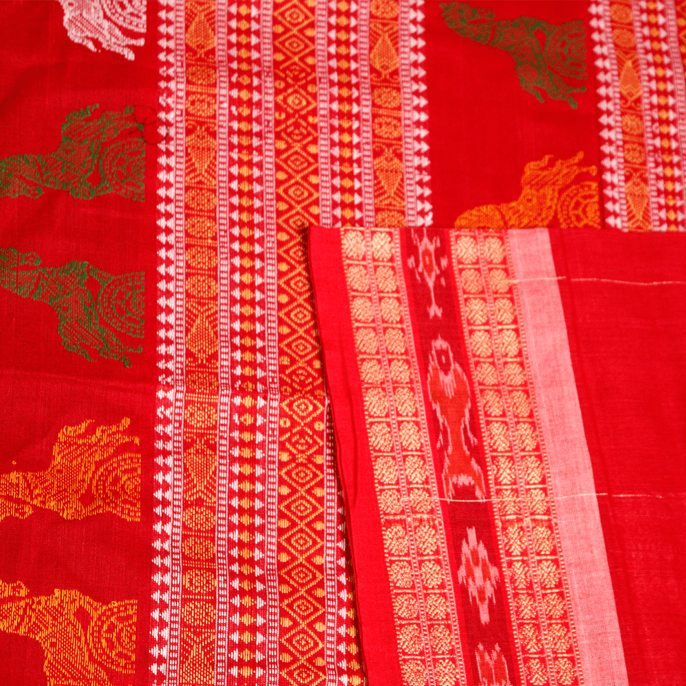 Handloom Bomkai Cotton Ikkat Saree Handloom Saree_Cotton Priyadarshini Handloom 