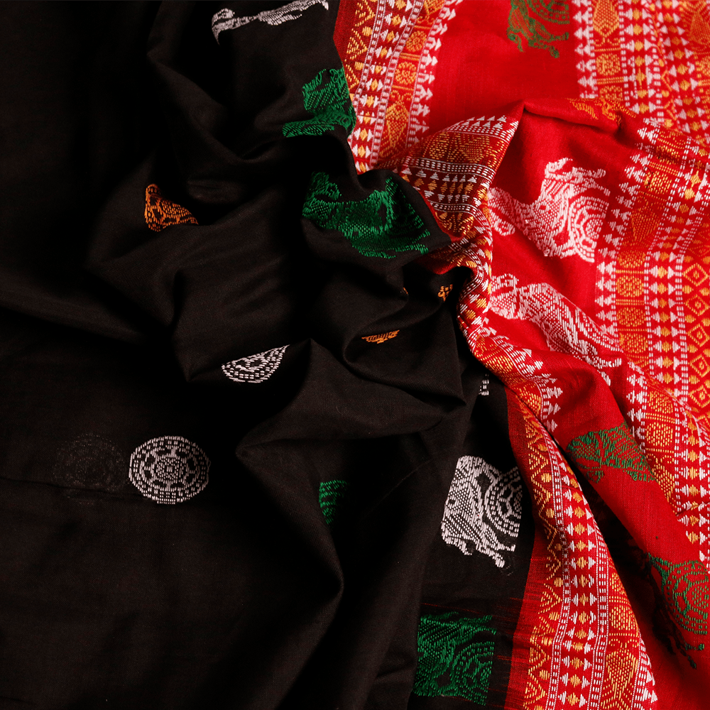 Handloom Bomkai Cotton Ikkat Saree Handloom Saree_Cotton Priyadarshini Handloom 