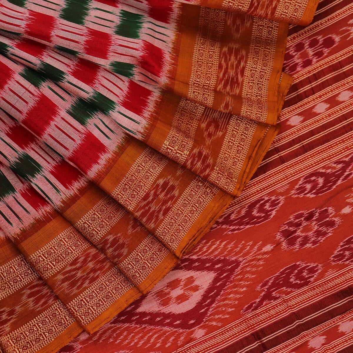 Cornell Red Traditional Khandua Silk saree – Boyanika Odisha
