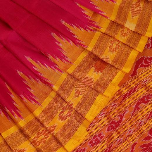 ହ୍ୟାଣ୍ଡଲୁମ୍ ଖଣ୍ଡୁଆ ସିଲ୍କ ଇକାଟ ସାରୀ |