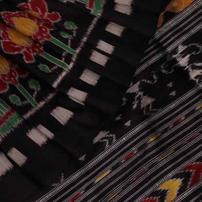 Handloom Maroon Khandua Silk Saree with Black border