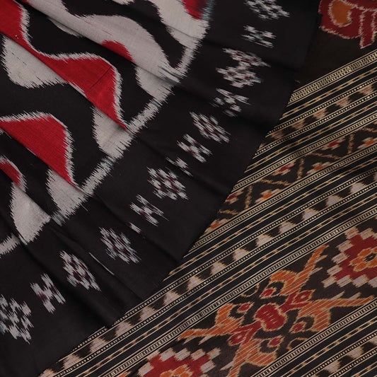 Handloom Multi-Color Khandua Silk Saree with Black border