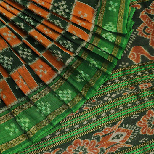 हैंडलूम खंडुआ सिल्क इकत साड़ी