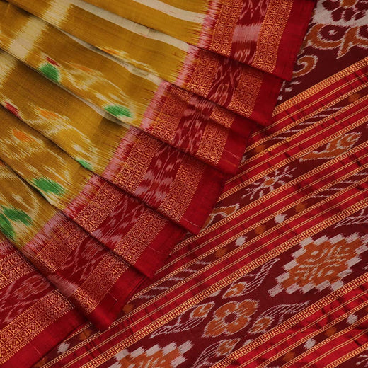 हैंडलूम खंडुआ सिल्क इकत साड़ी