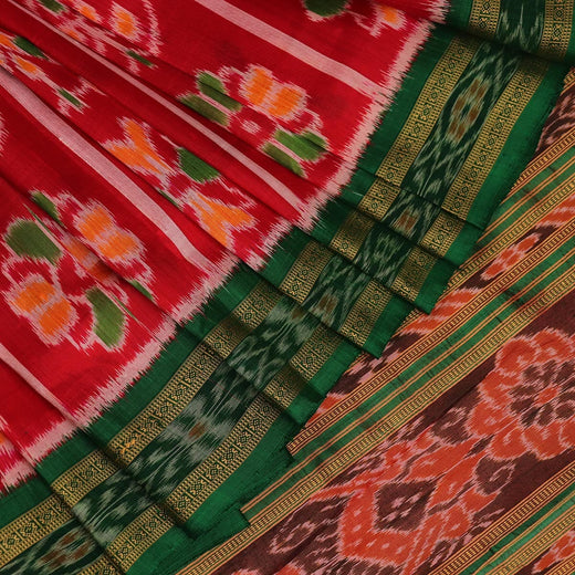 ହ୍ୟାଣ୍ଡଲୁମ୍ ଖଣ୍ଡୁଆ ସିଲ୍କ ଇକାଟ ସାରୀ |