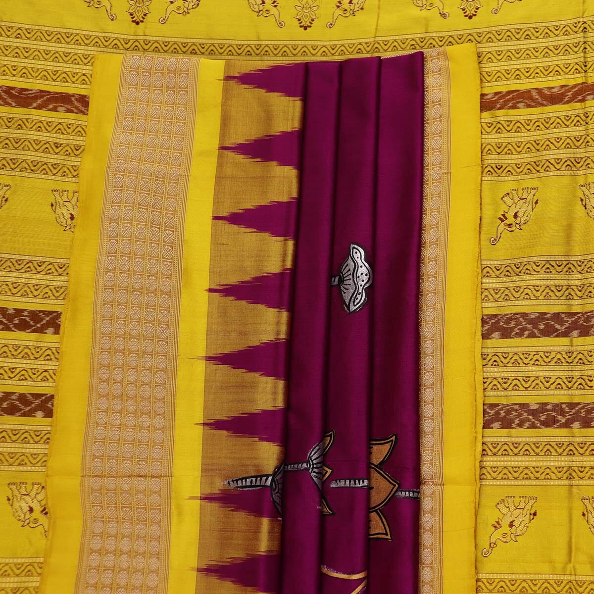 Handloom Patachitra Silk Saree Handloom Saree_Pattachitra silk Priyadarshini Handloom 