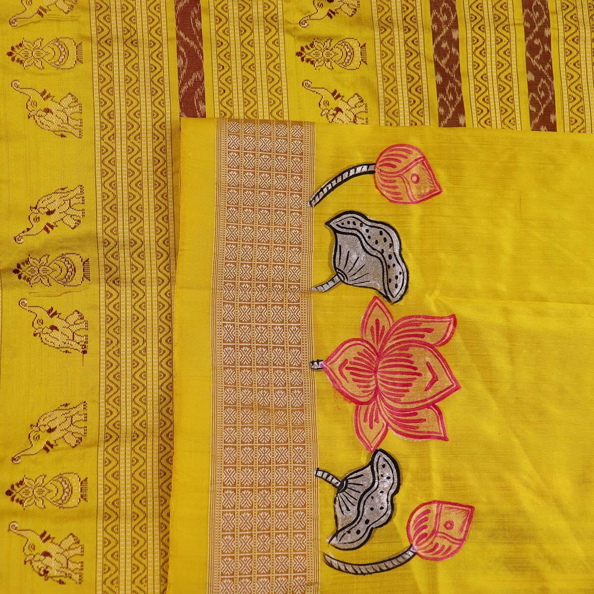 Handloom Patachitra Silk Saree Handloom Saree_Pattachitra silk Priyadarshini Handloom 