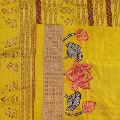 Handloom Patachitra Silk Saree Handloom Saree_Pattachitra silk Priyadarshini Handloom 