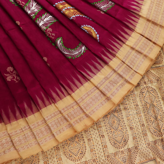 Handloom Patachitra Silk Saree Handloom Saree_Pattachitra silk Priyadarshini Handloom 