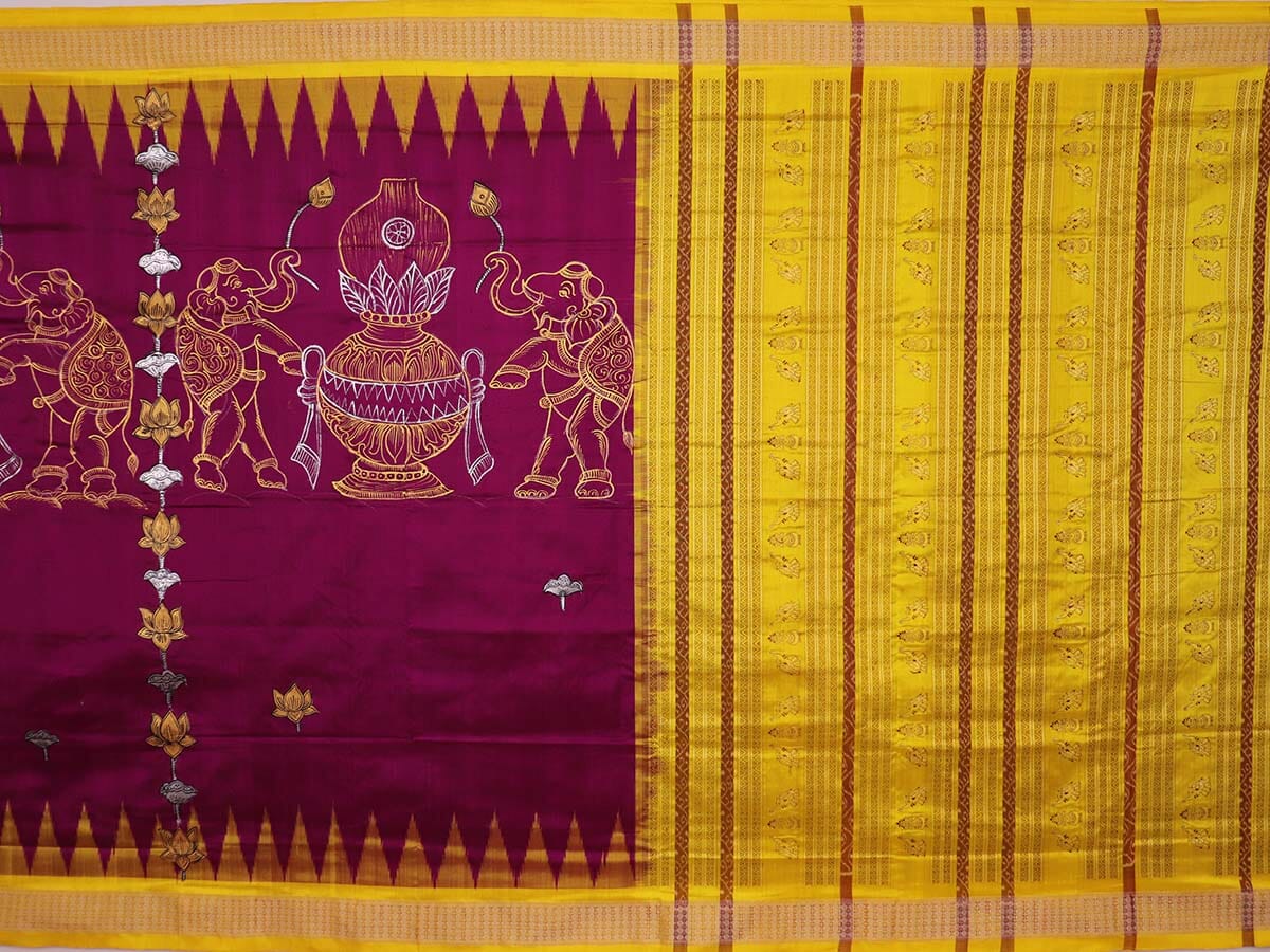 Handloom Patachitra Silk Saree Handloom Saree_Pattachitra silk Priyadarshini Handloom 