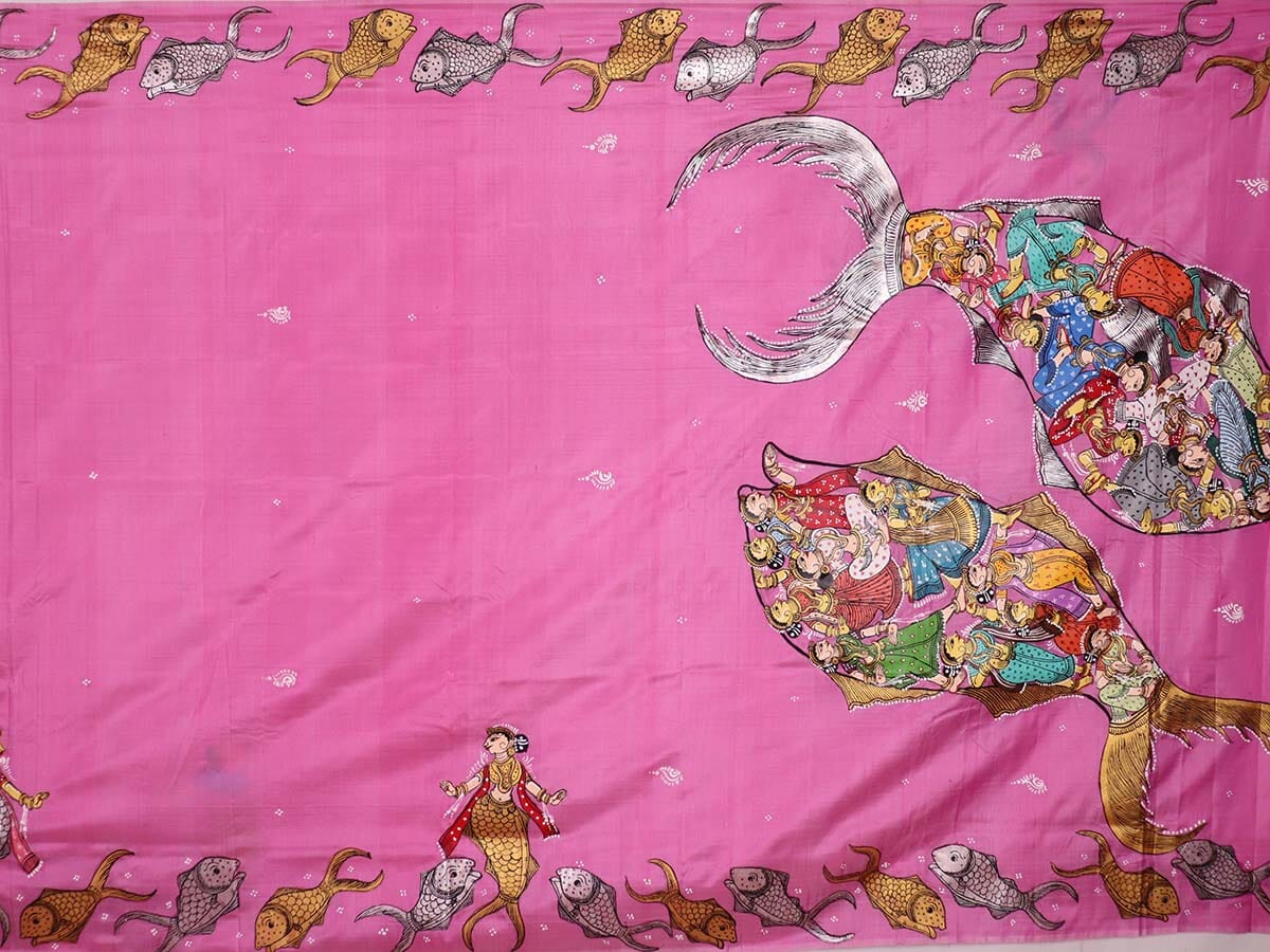 Handloom Patachitra Silk Saree Handloom Saree_Pattachitra silk Priyadarshini Handloom 