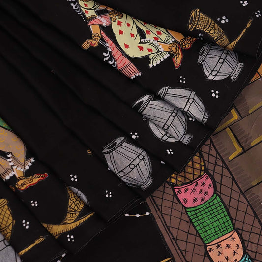 Priyadarshini Handloom - Pattachitra Silk Saree, Handloom Silk Saree, Hand-Painted Saree, Odisha Handloom, Indian Ethnic Wear, Women's Clothing.