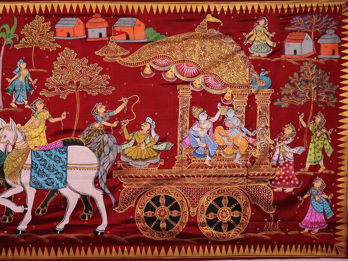 Handloom Patachitra Silk Saree Handloom Saree_Pattachitra silk Priyadarshini Handloom 