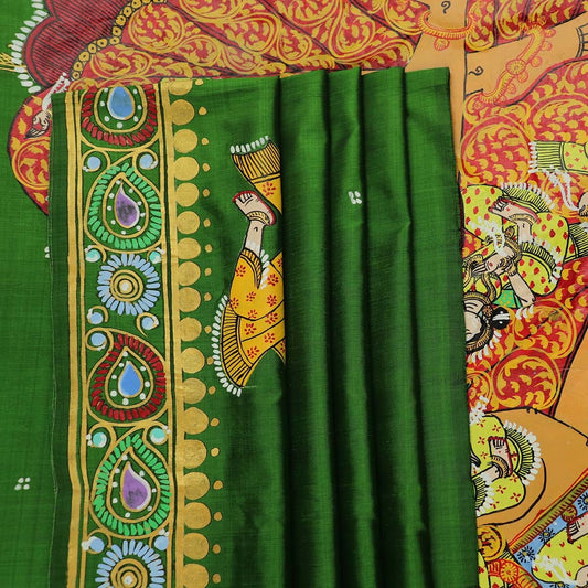 Handloom Patachitra Silk Saree Handloom Saree_Pattachitra silk Priyadarshini Handloom 