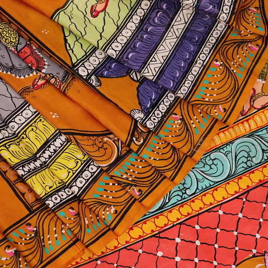 Handloom Patachitra Silk Saree Handloom Saree_Pattachitra silk Priyadarshini Handloom 