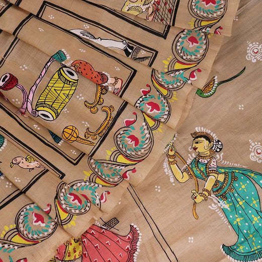 ହ୍ୟାଣ୍ଡଲୁମ୍ ପାଟାଚିତ୍ରା ରେଶମ ସାରୀ |