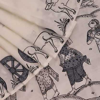 Priyadarshini Handloom - Pattachitra Silk Saree, Handloom Silk Saree, Hand-Painted Saree, Odisha Handloom, Indian Ethnic Wear, Women's Clothing.