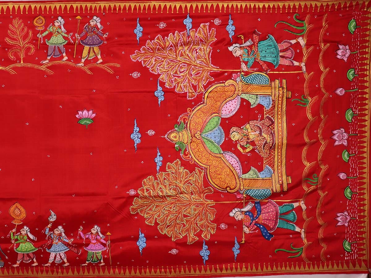 Handloom Patachitra Silk Saree Handloom Saree_Pattachitra silk Priyadarshini Handloom 